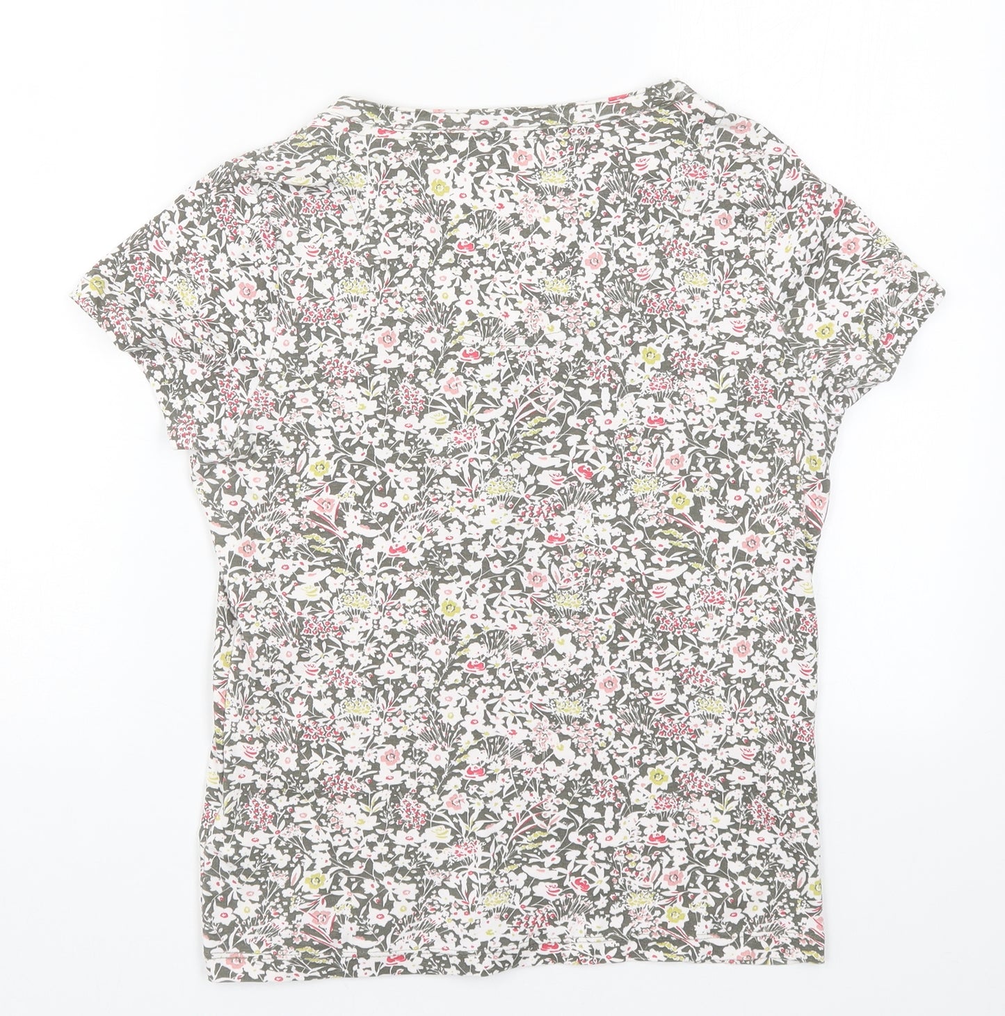 Maine Womens Green Floral  Basic T-Shirt Size 12