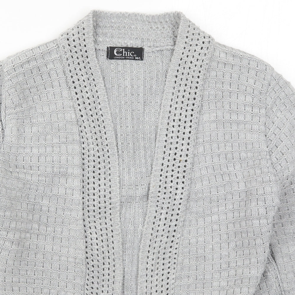 CHIC Womens Grey  Knit Cardigan Jumper Size M