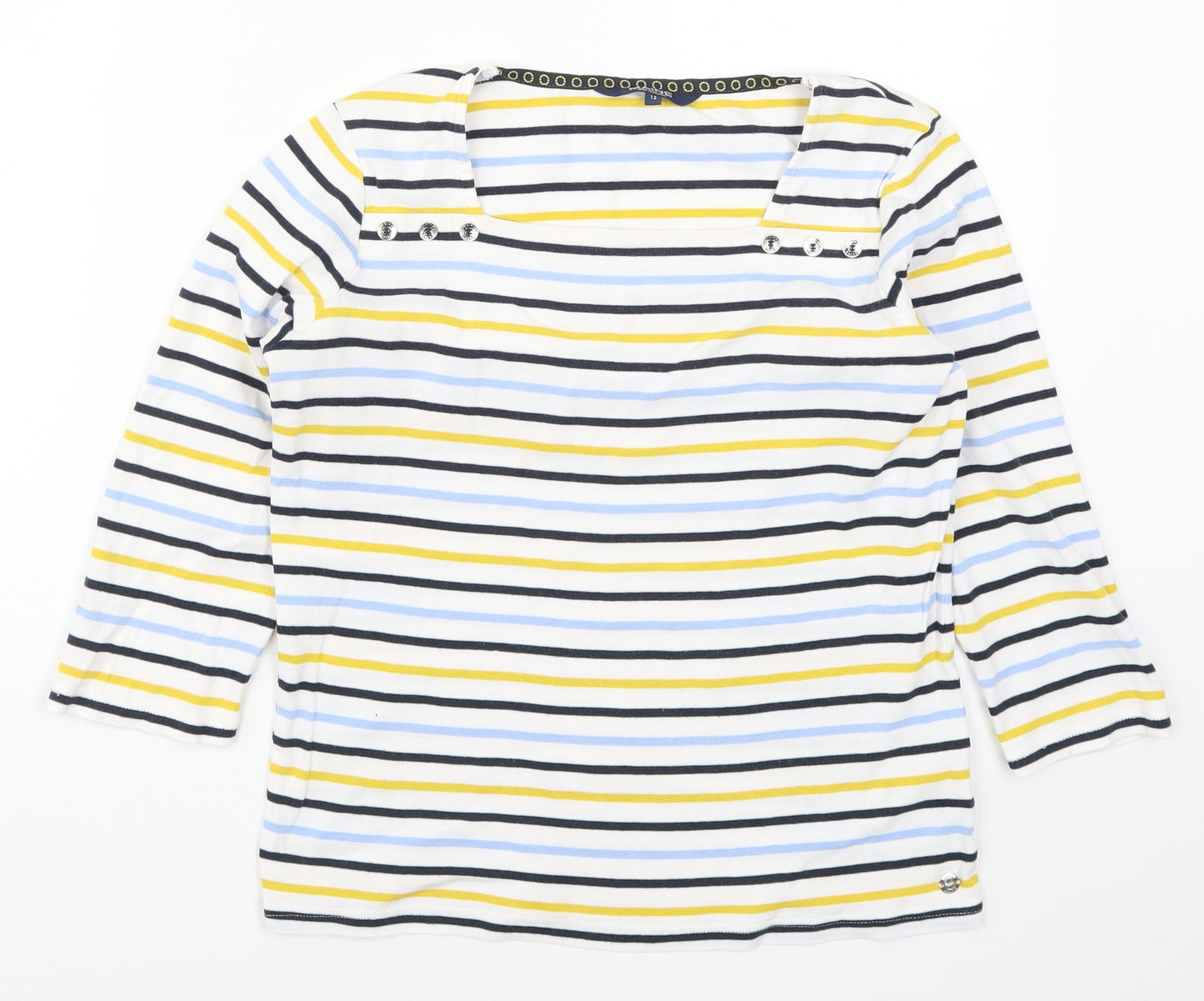 Maine Womens Multicoloured Striped  Basic T-Shirt Size 12