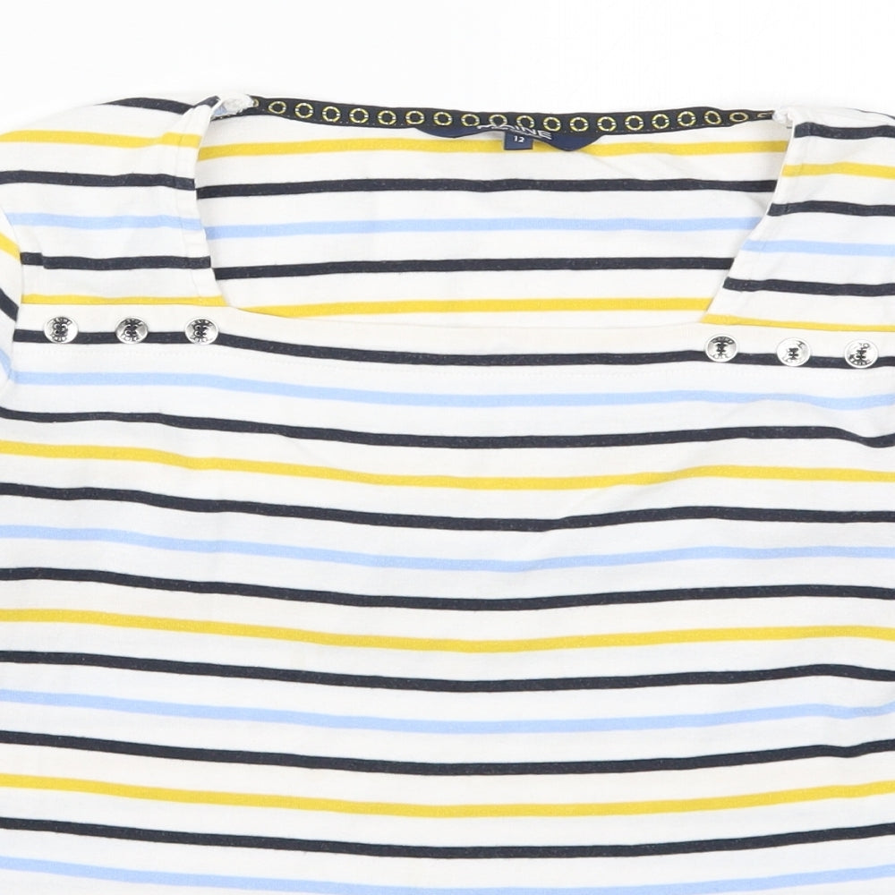 Maine Womens Multicoloured Striped  Basic T-Shirt Size 12