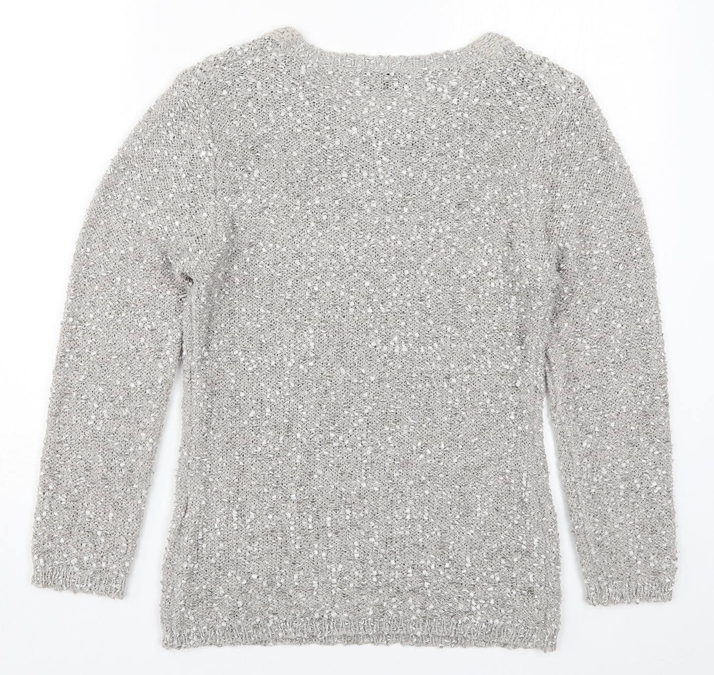 Alexara Womens Grey  Knit Pullover Jumper Size S