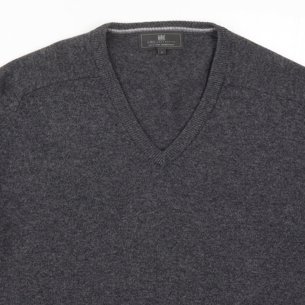 Marks and Spencer Mens Grey  Knit Pullover Jumper Size L