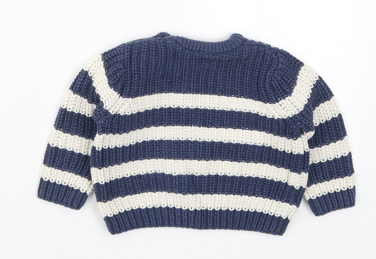 Mothercare Baby Blue Striped Knit Pullover Jumper Size 3-6 Months