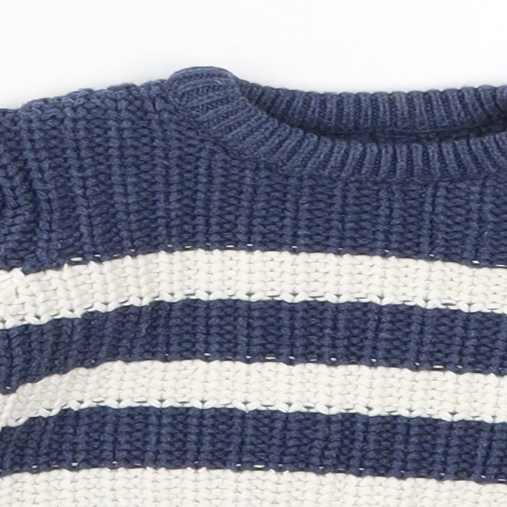 Mothercare Baby Blue Striped Knit Pullover Jumper Size 3-6 Months