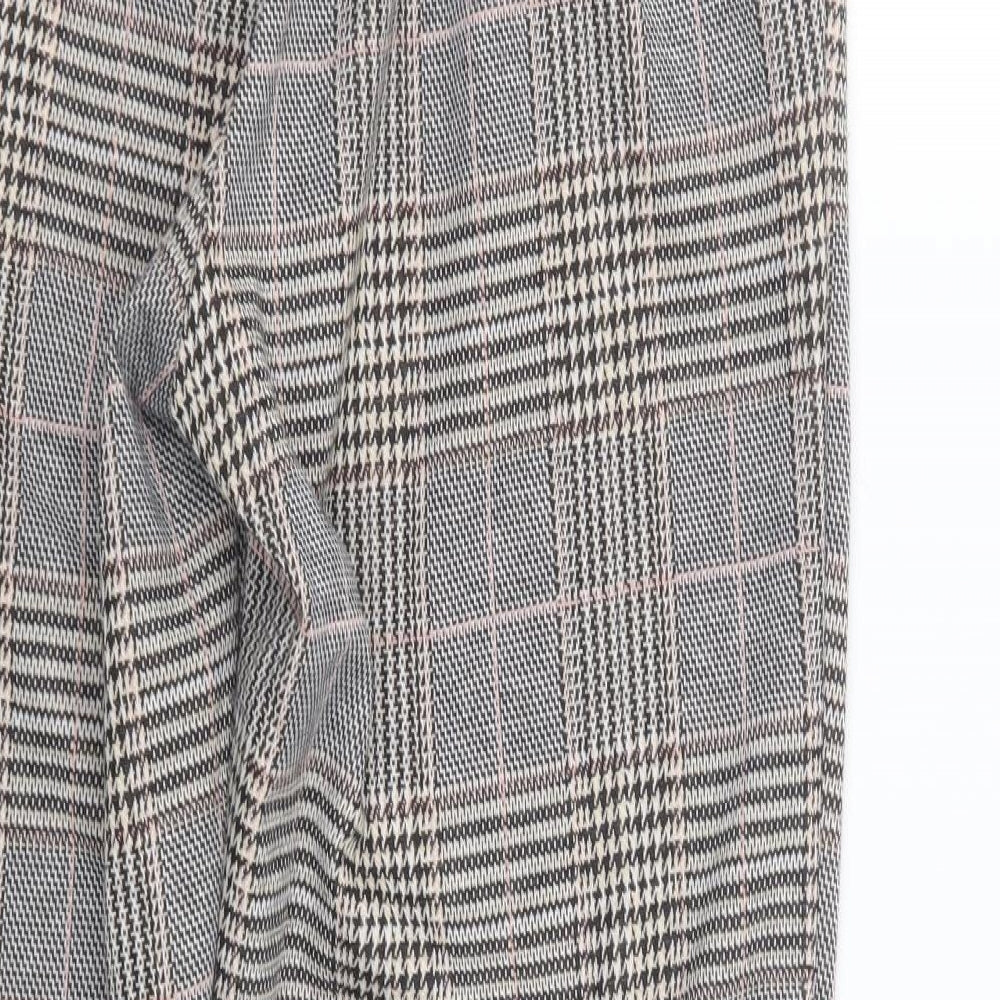Primark Womens Grey Houndstooth  Trousers  Size 12 L26.5 in