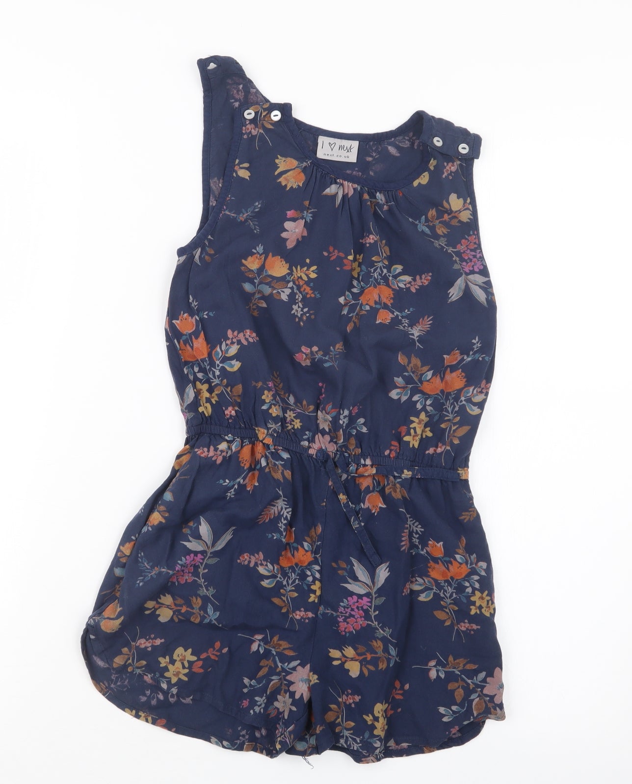 NEXT Girls Blue Floral  Playsuit One-Piece Size 8 Years