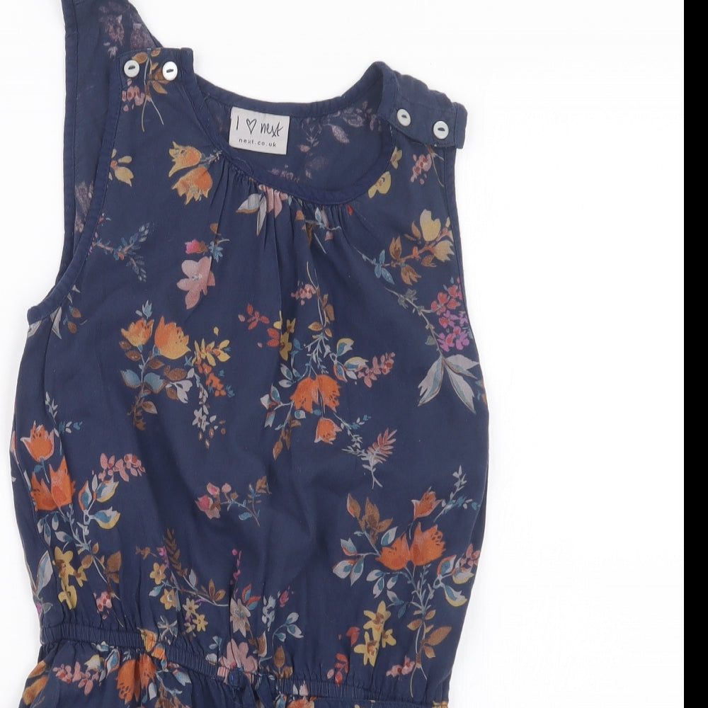 NEXT Girls Blue Floral  Playsuit One-Piece Size 8 Years