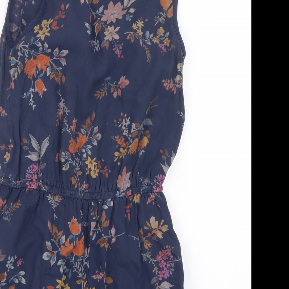 NEXT Girls Blue Floral  Playsuit One-Piece Size 8 Years