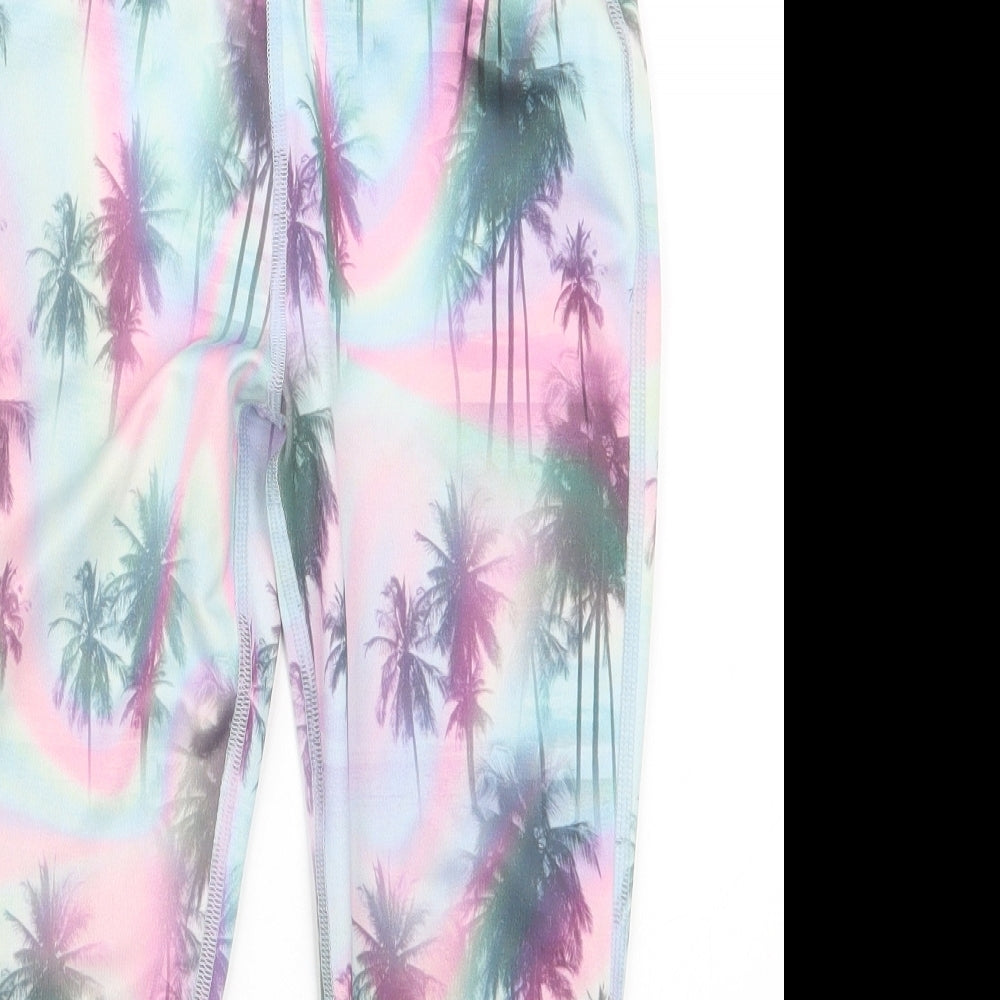 NEXT Girls Pink Geometric  Capri Trousers Size 7 Years