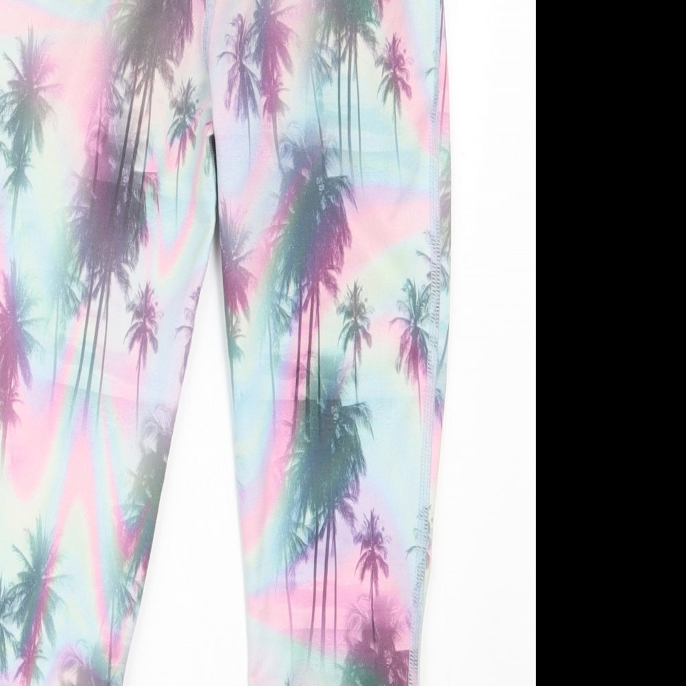 NEXT Girls Pink Geometric  Capri Trousers Size 7 Years