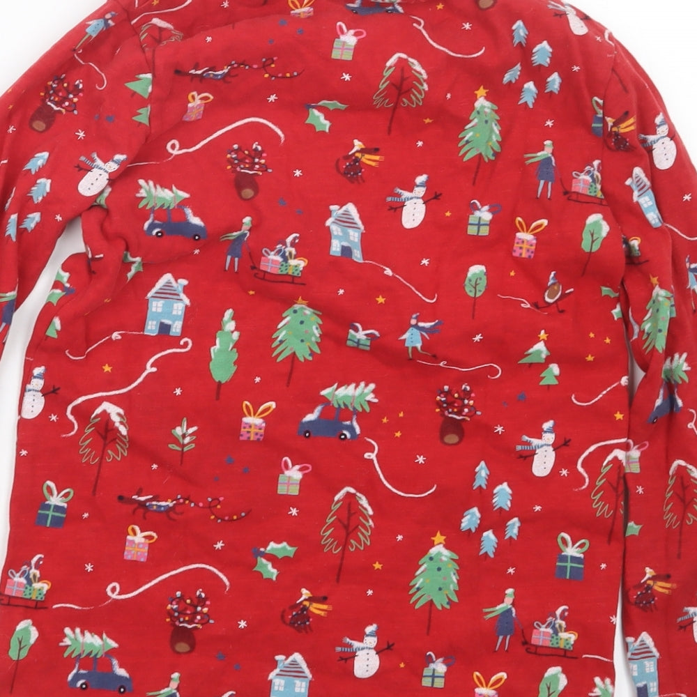 NEXT Girls Red Geometric  Basic T-Shirt Size 10 Years  - Christmas