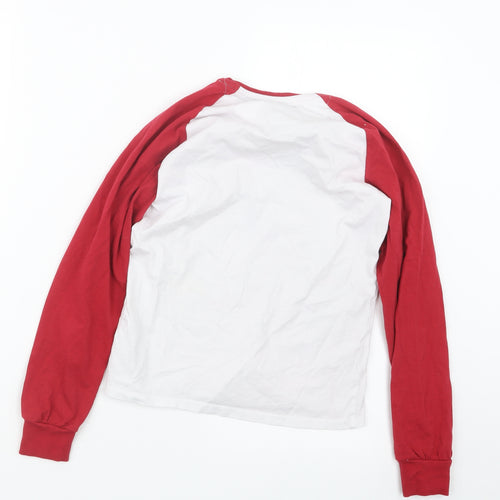 Preworn Girls Red Geometric  Top Pyjama Top Size 10-11 Years