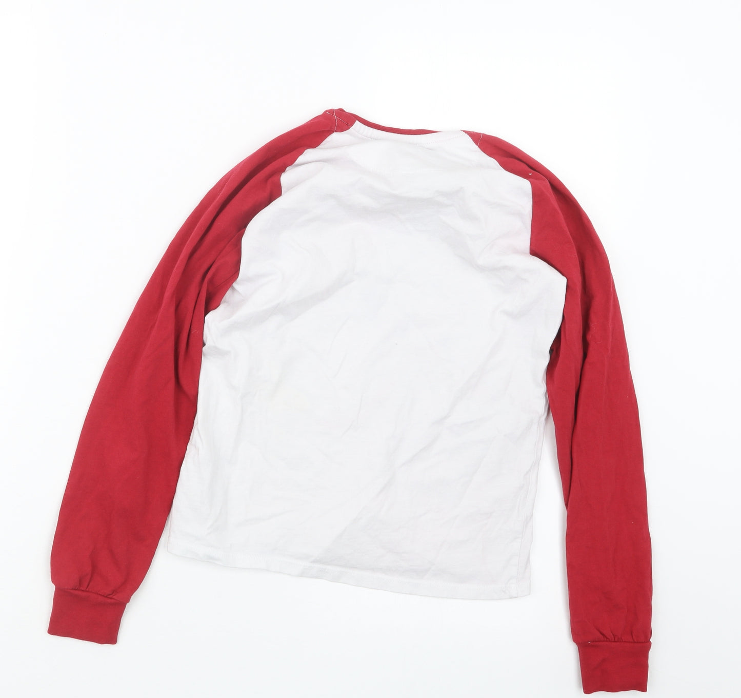 Preworn Girls Red Geometric  Top Pyjama Top Size 10-11 Years