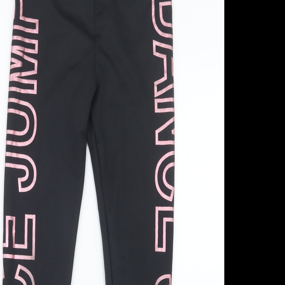 F&F Girls Black   Capri Trousers Size 8-9 Years