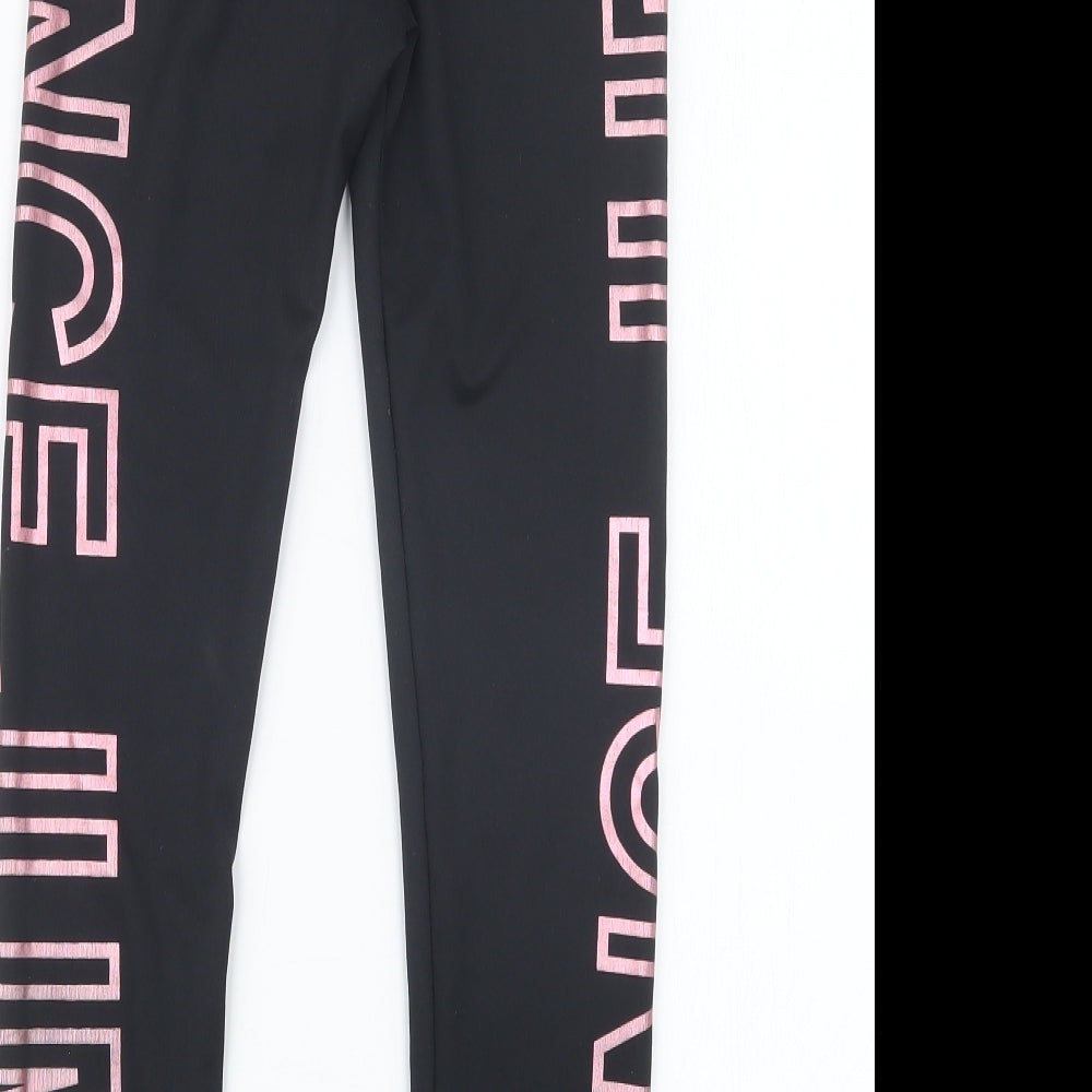 F&F Girls Black   Capri Trousers Size 8-9 Years