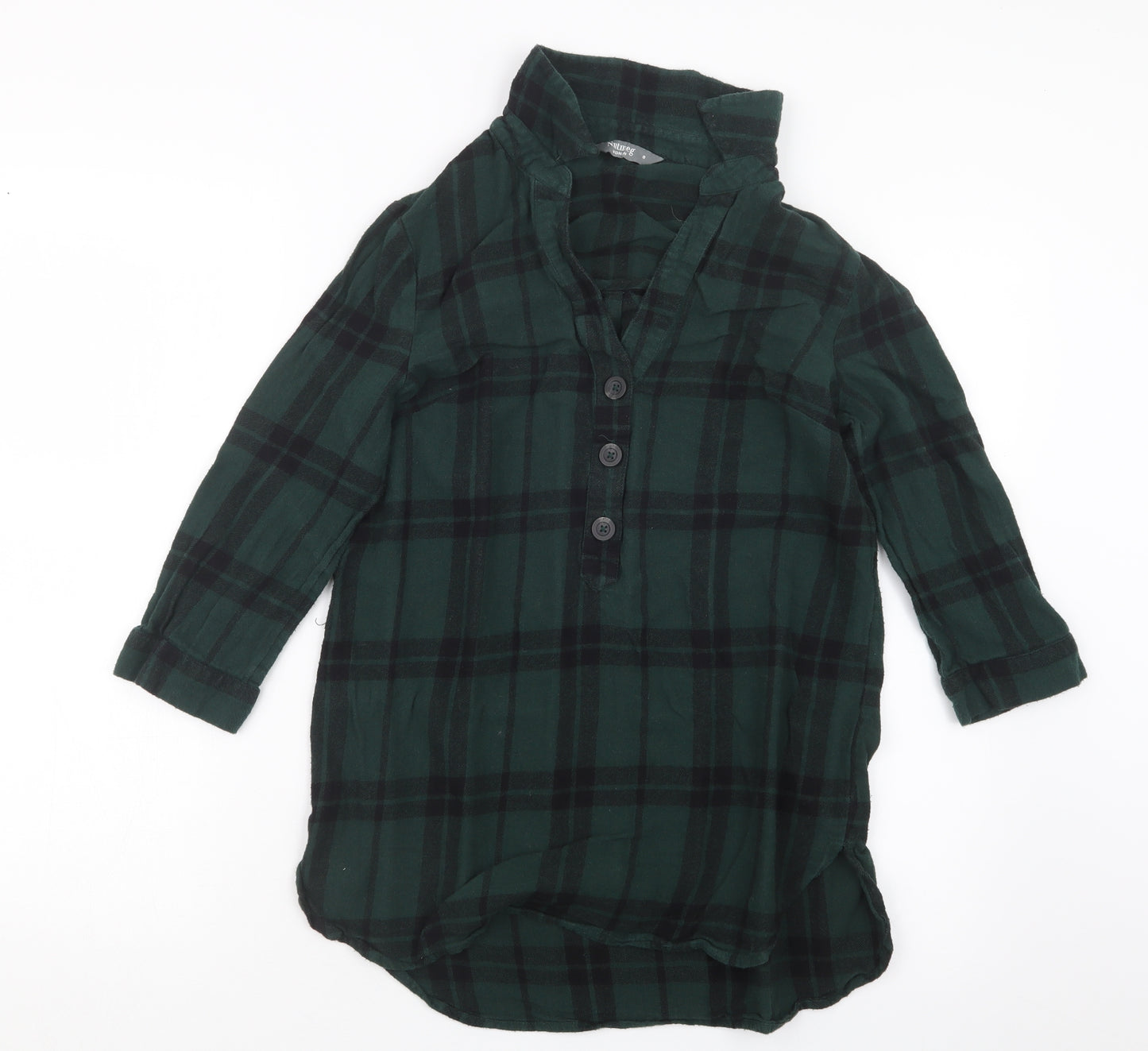Nutmeg Womens Green Check  Basic T-Shirt Size 8