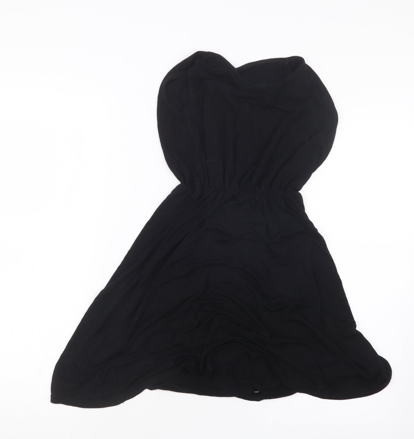 Preworn Girls Black   T-Shirt Dress  Size 11-12 Years