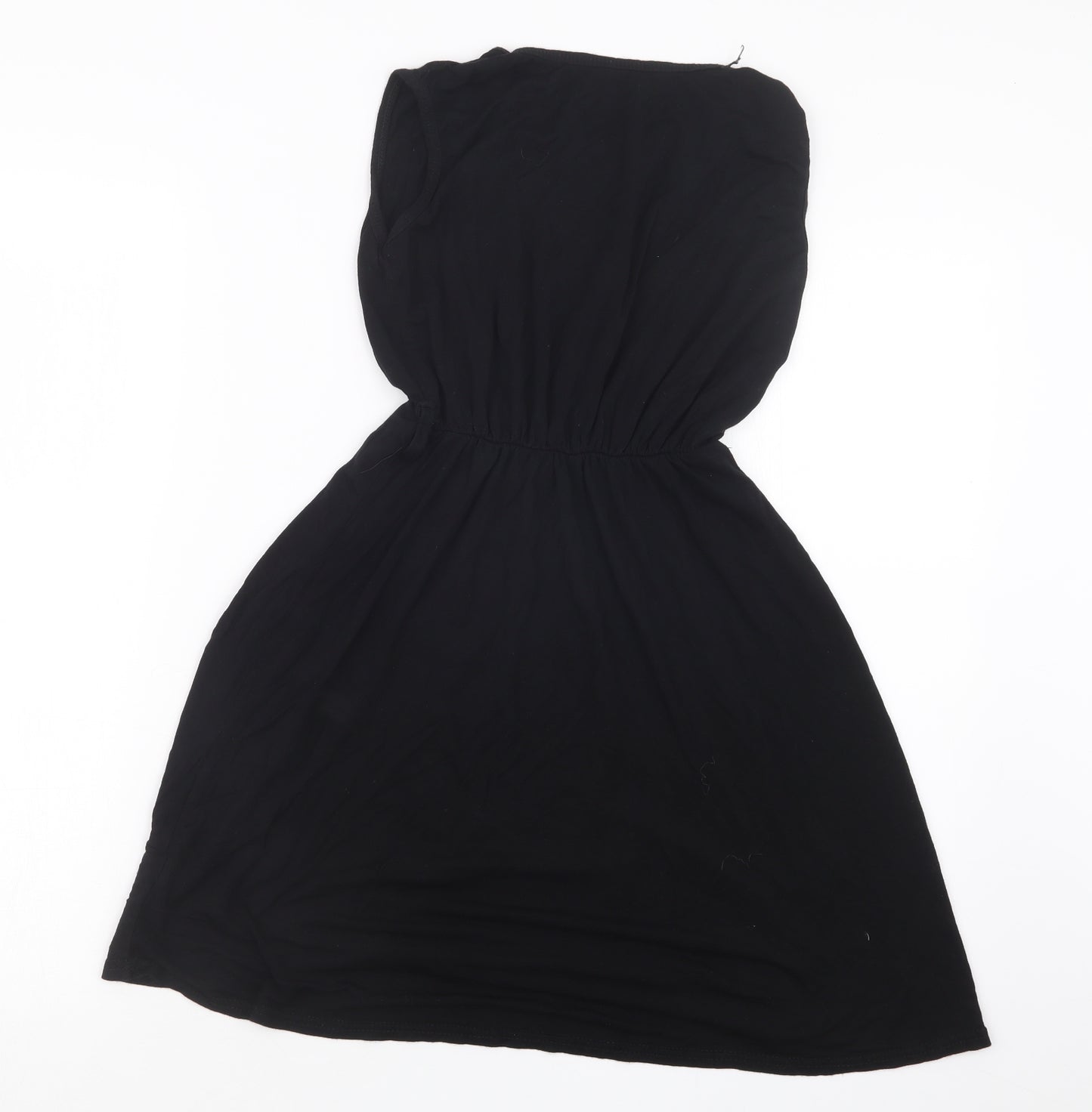 Preworn Girls Black   T-Shirt Dress  Size 11-12 Years