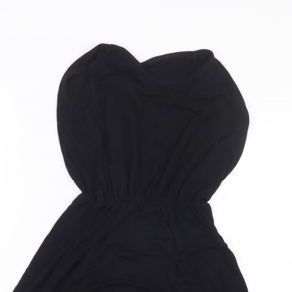 Preworn Girls Black   T-Shirt Dress  Size 11-12 Years