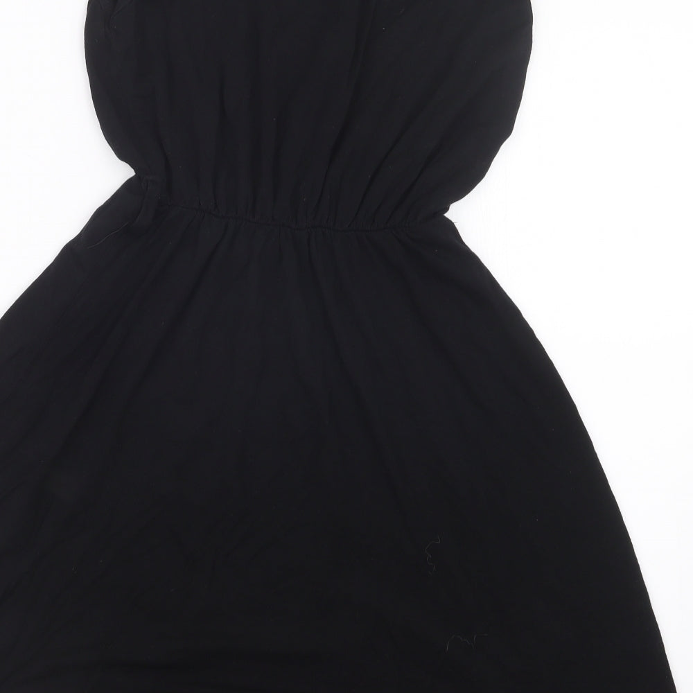 Preworn Girls Black   T-Shirt Dress  Size 11-12 Years