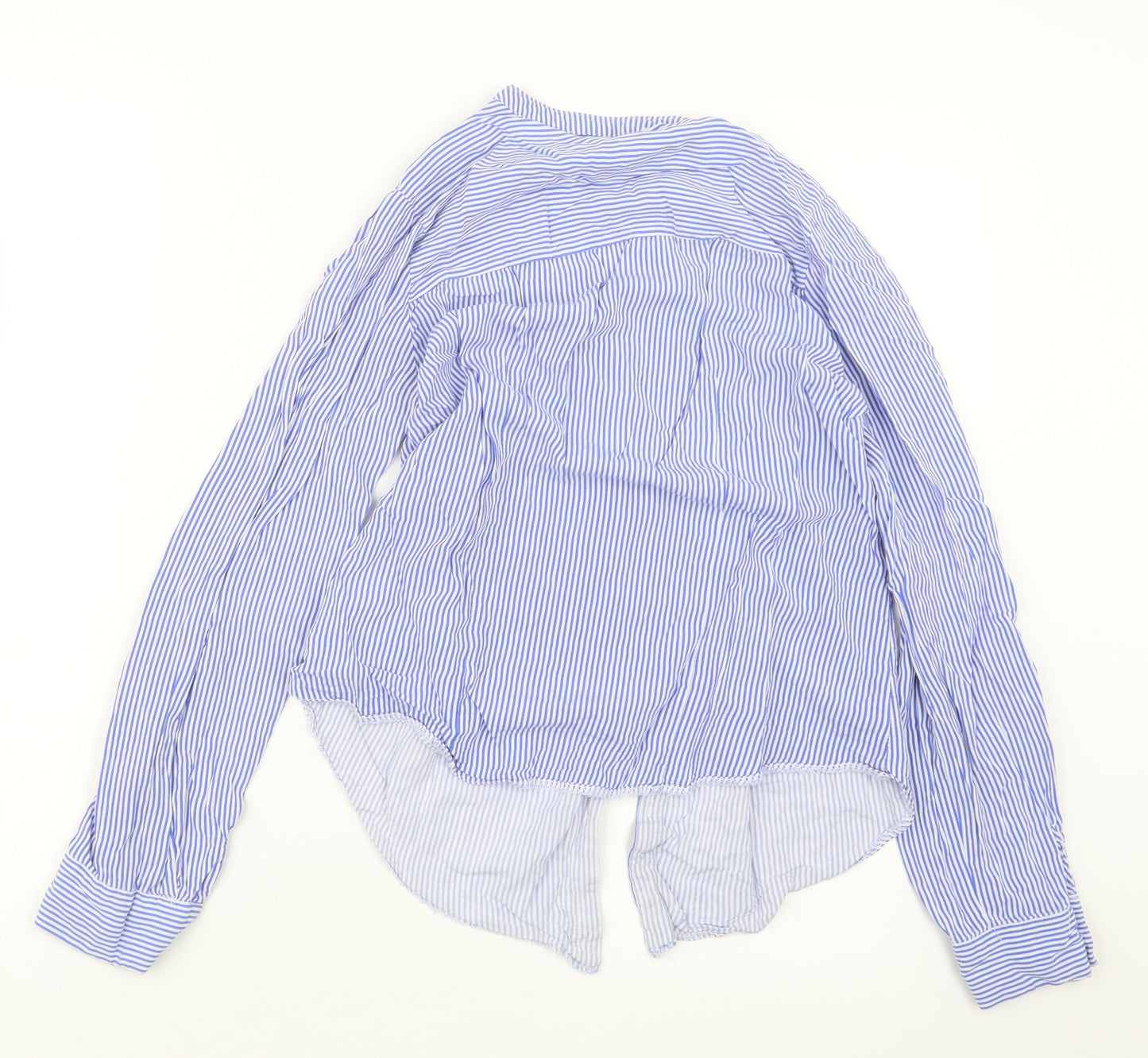 Atmosphere Womens Blue Striped  Basic Button-Up Size 8
