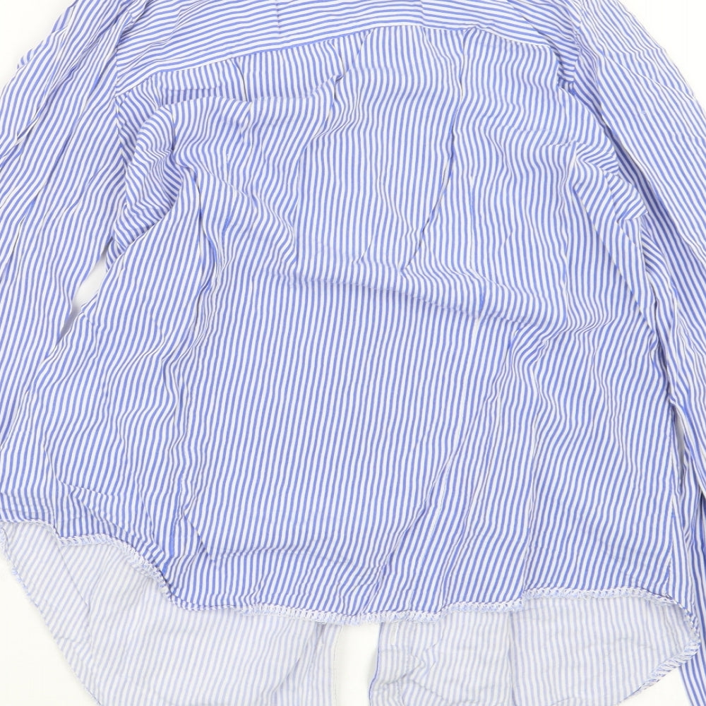 Atmosphere Womens Blue Striped  Basic Button-Up Size 8