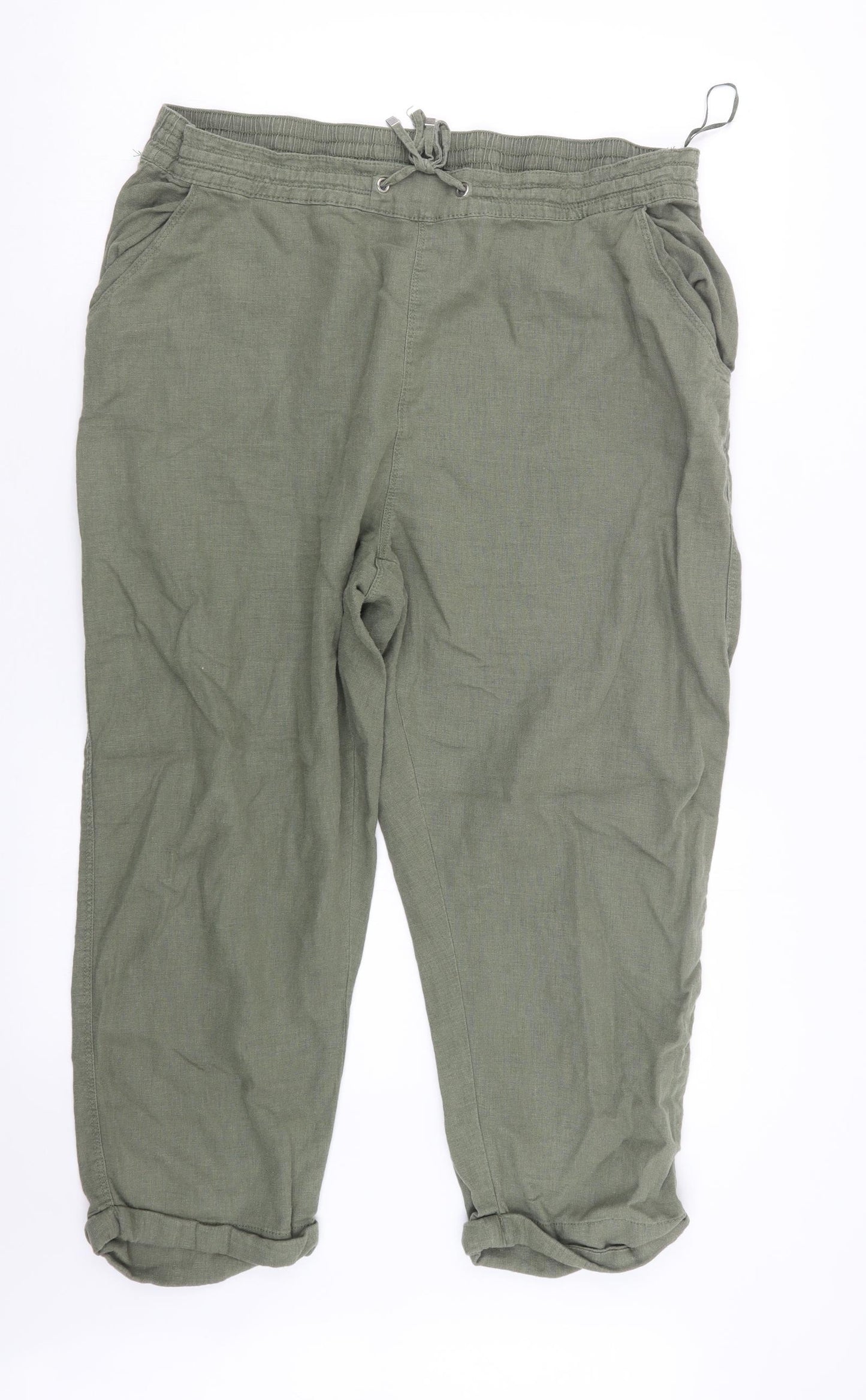 Peacocks Womens Green   Trousers  Size 18 L23 in