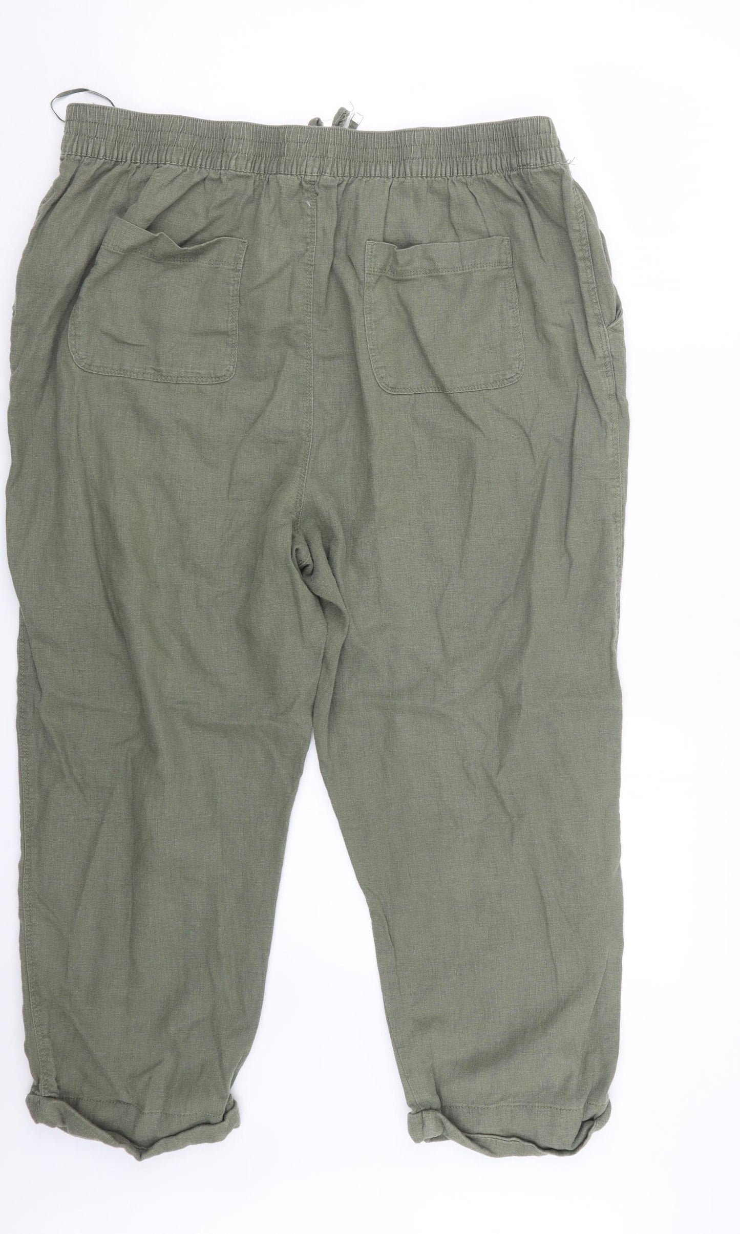 Peacocks Womens Green   Trousers  Size 18 L23 in