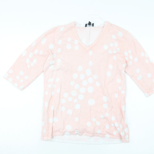 MARBLE Womens Pink Geometric Knit Pullover Jumper Size S