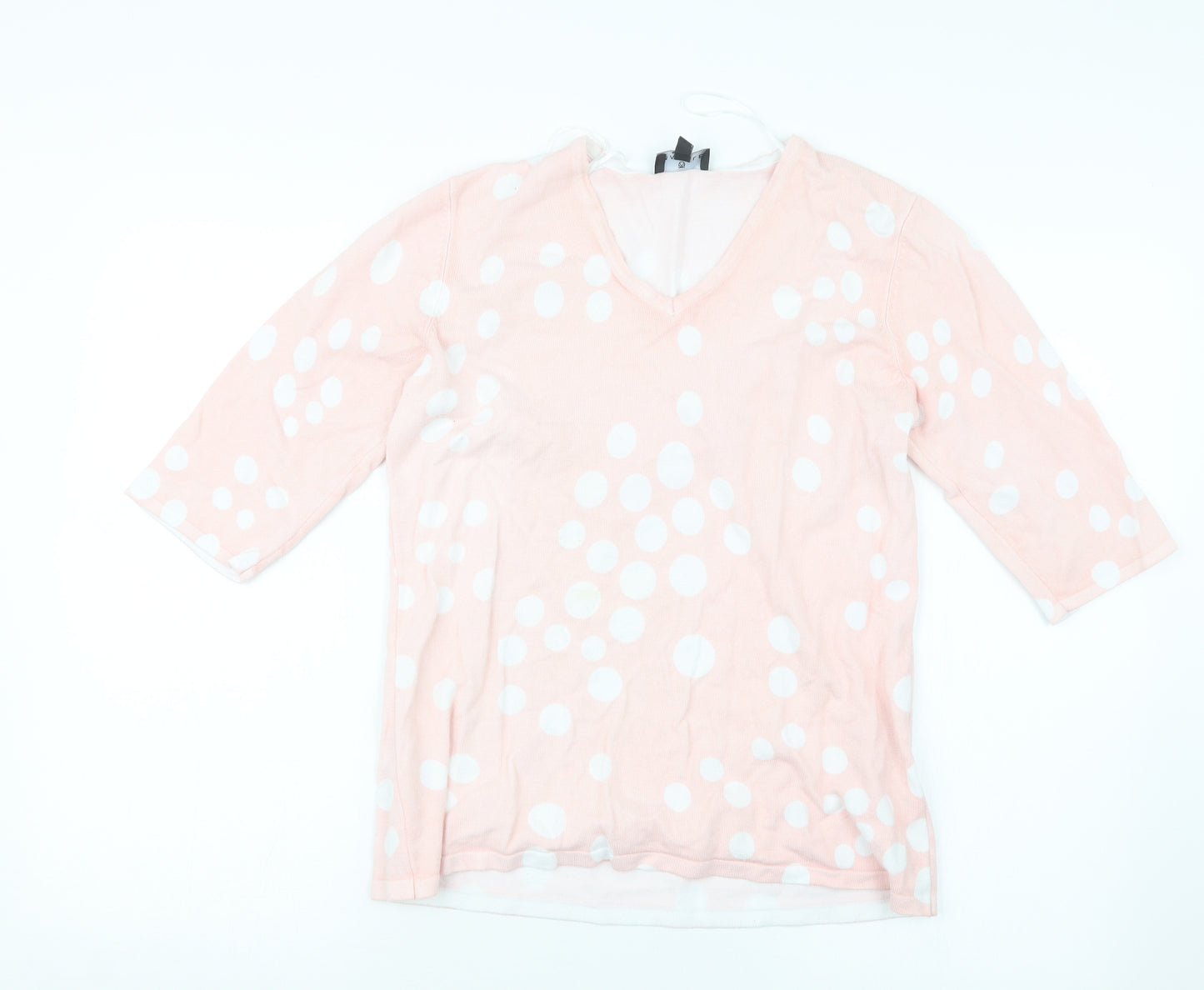 MARBLE Womens Pink Geometric Knit Pullover Jumper Size S