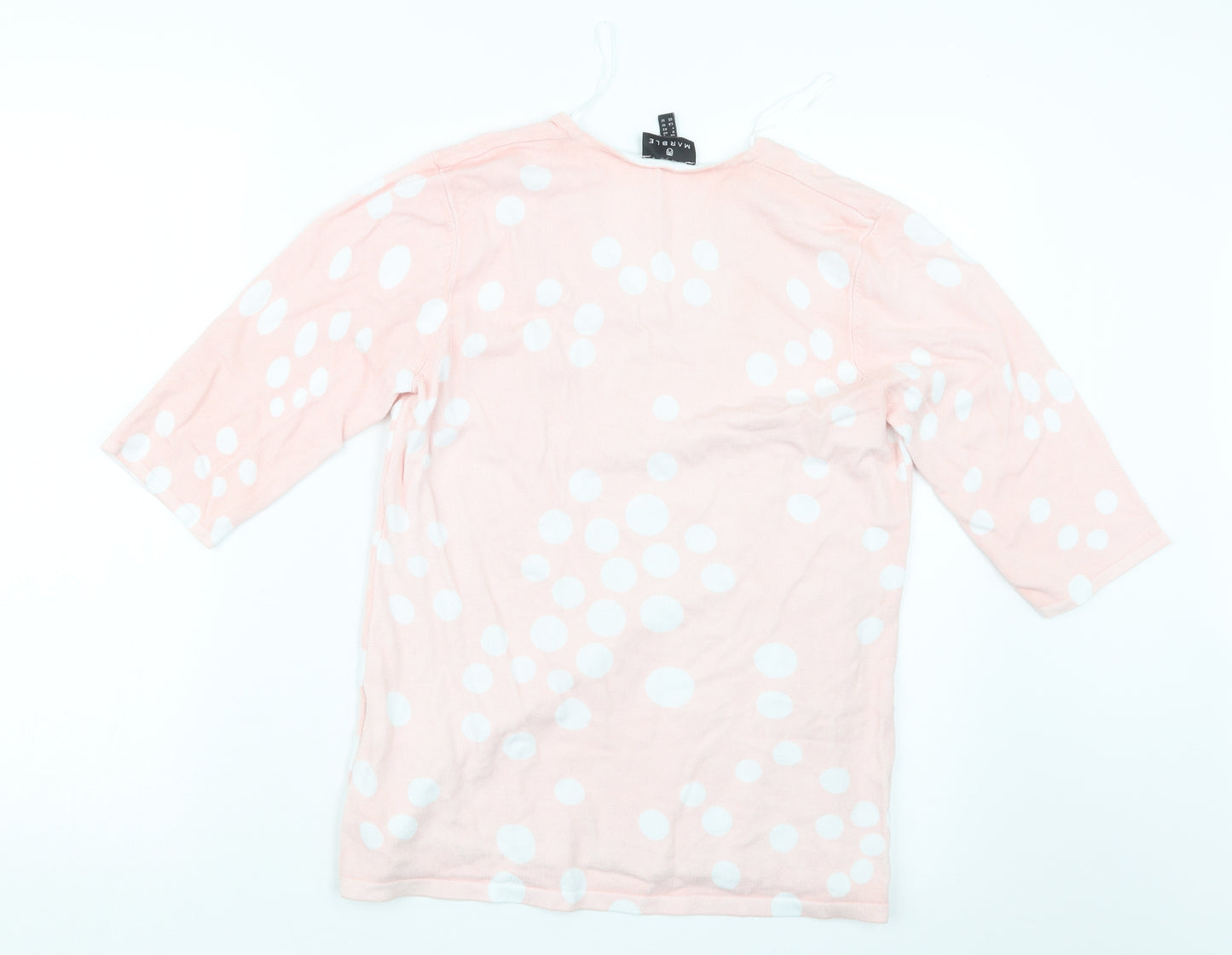 MARBLE Womens Pink Geometric Knit Pullover Jumper Size S