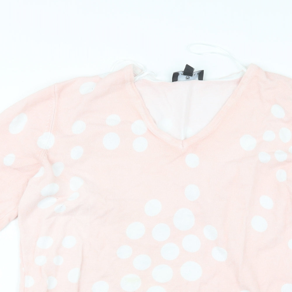MARBLE Womens Pink Geometric Knit Pullover Jumper Size S