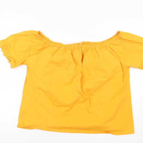 Papaya Womens Yellow   Basic T-Shirt Size 18