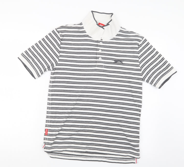 Slazenger Mens Black Striped Polo Size S