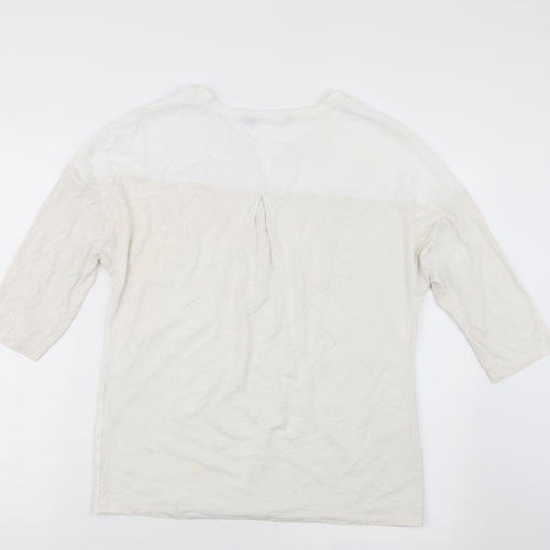 Preworn Womens White   Basic T-Shirt Size 10