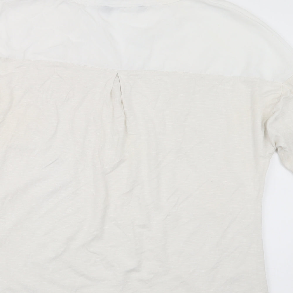 Preworn Womens White   Basic T-Shirt Size 10
