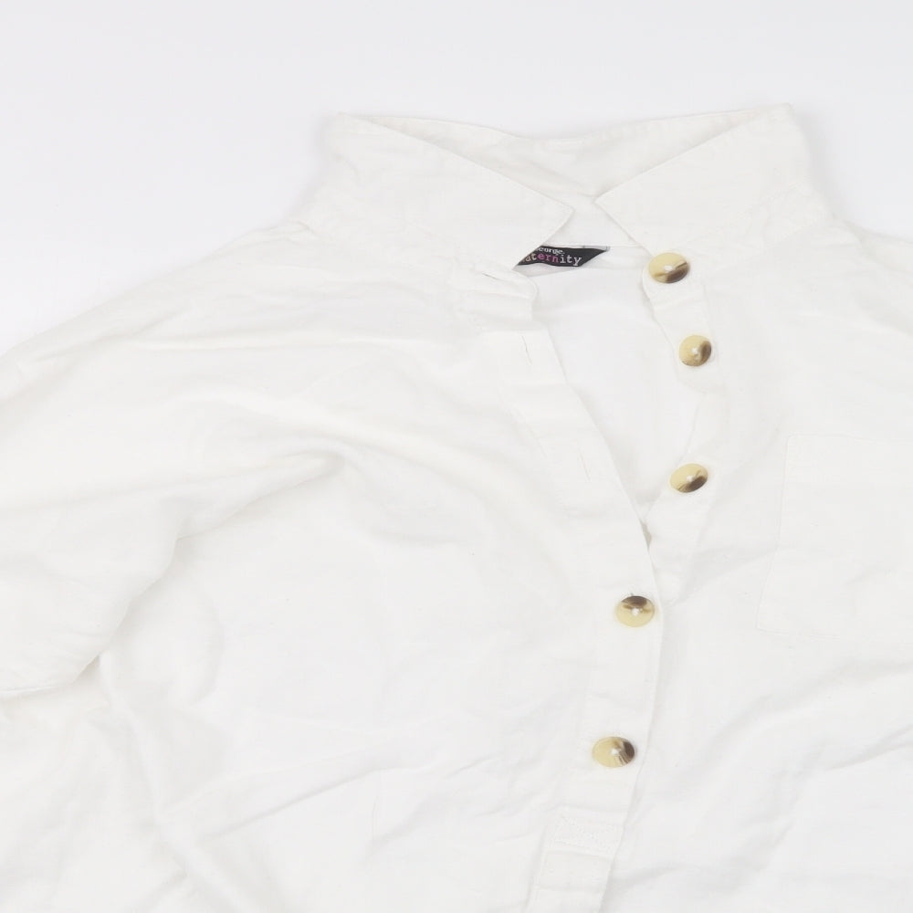 George Womens White   Basic Button-Up Size 16
