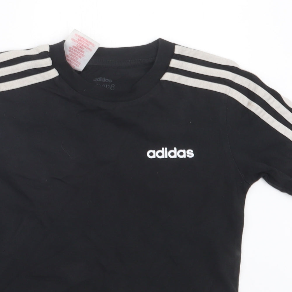 adidas Boys Black   Basic T-Shirt Size 7-8 Years