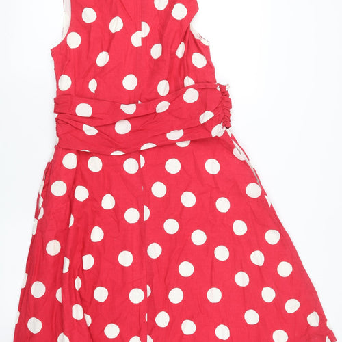 Boden Womens Pink Polka Dot  A-Line  Size 14