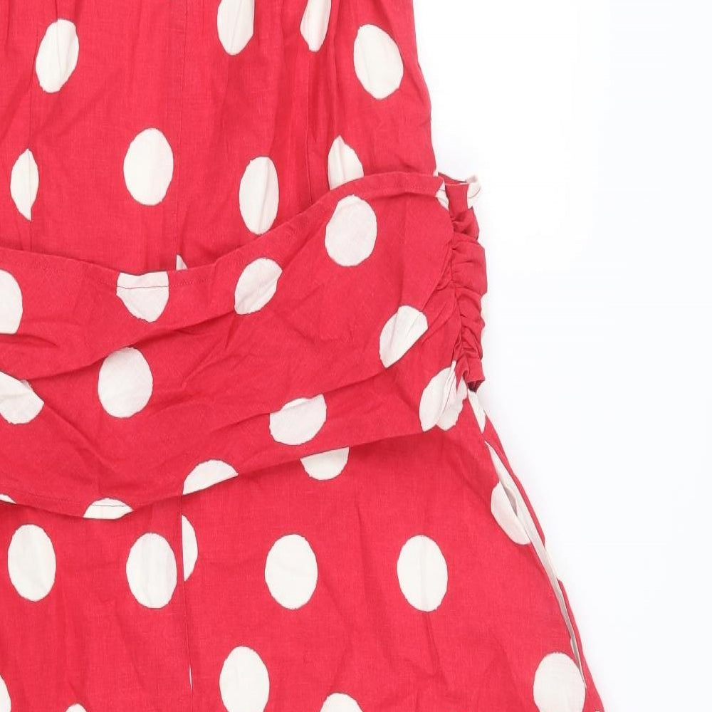 Boden Womens Pink Polka Dot  A-Line  Size 14