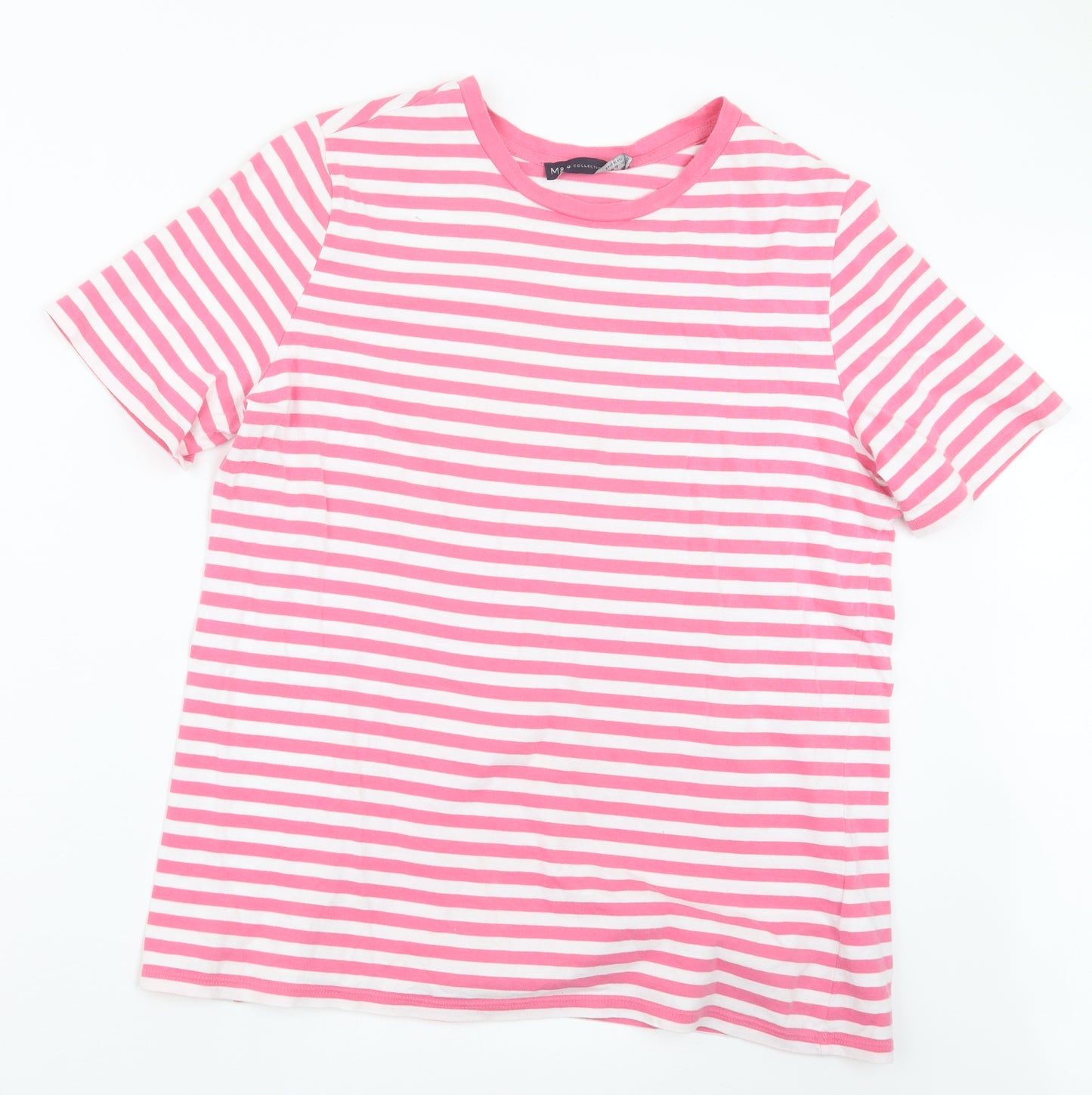 Marks and Spencer Womens Pink Striped  Basic T-Shirt Size 10