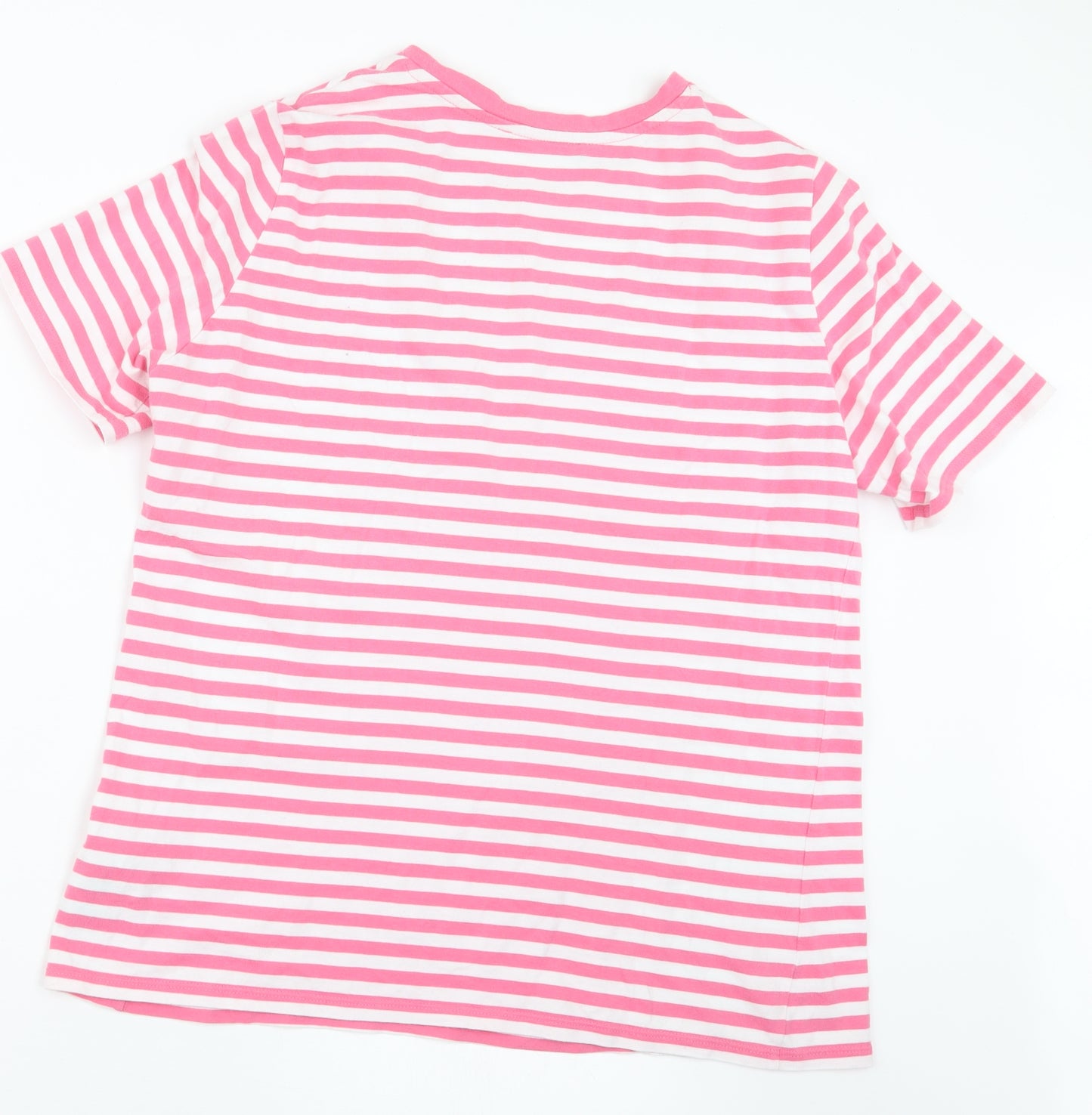 Marks and Spencer Womens Pink Striped  Basic T-Shirt Size 10