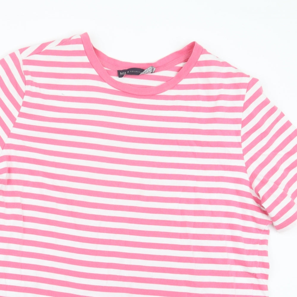 Marks and Spencer Womens Pink Striped  Basic T-Shirt Size 10