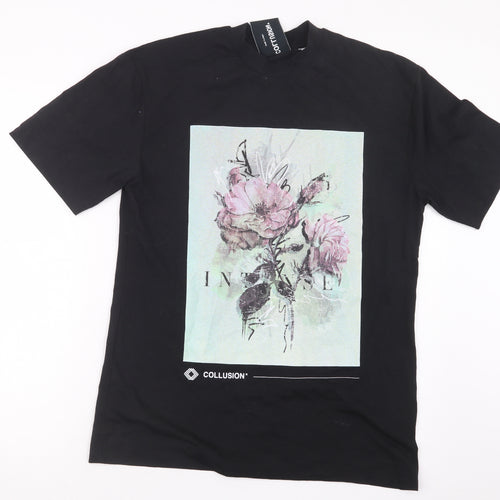 COLLUSION Mens Black    T-Shirt Size S