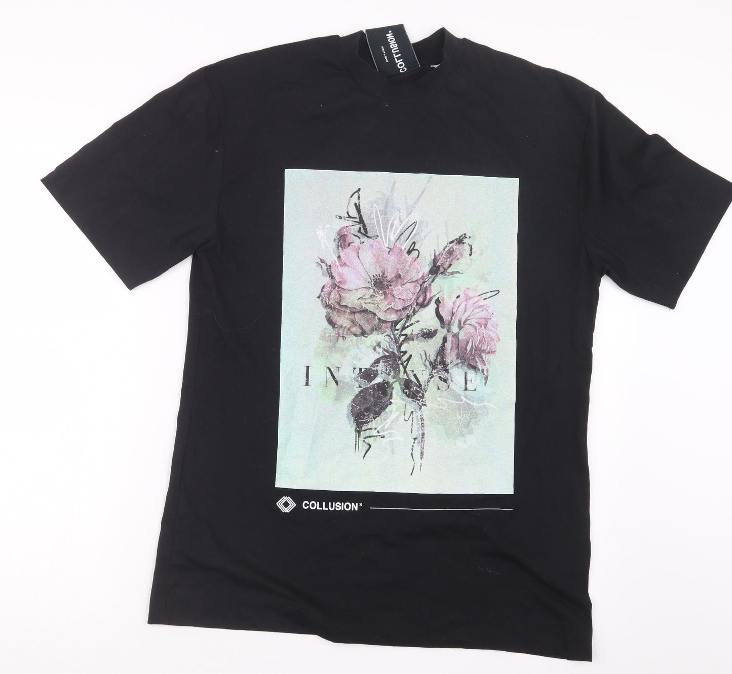 COLLUSION Mens Black    T-Shirt Size S