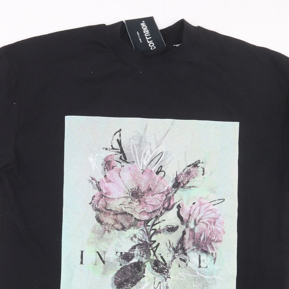 COLLUSION Mens Black    T-Shirt Size S