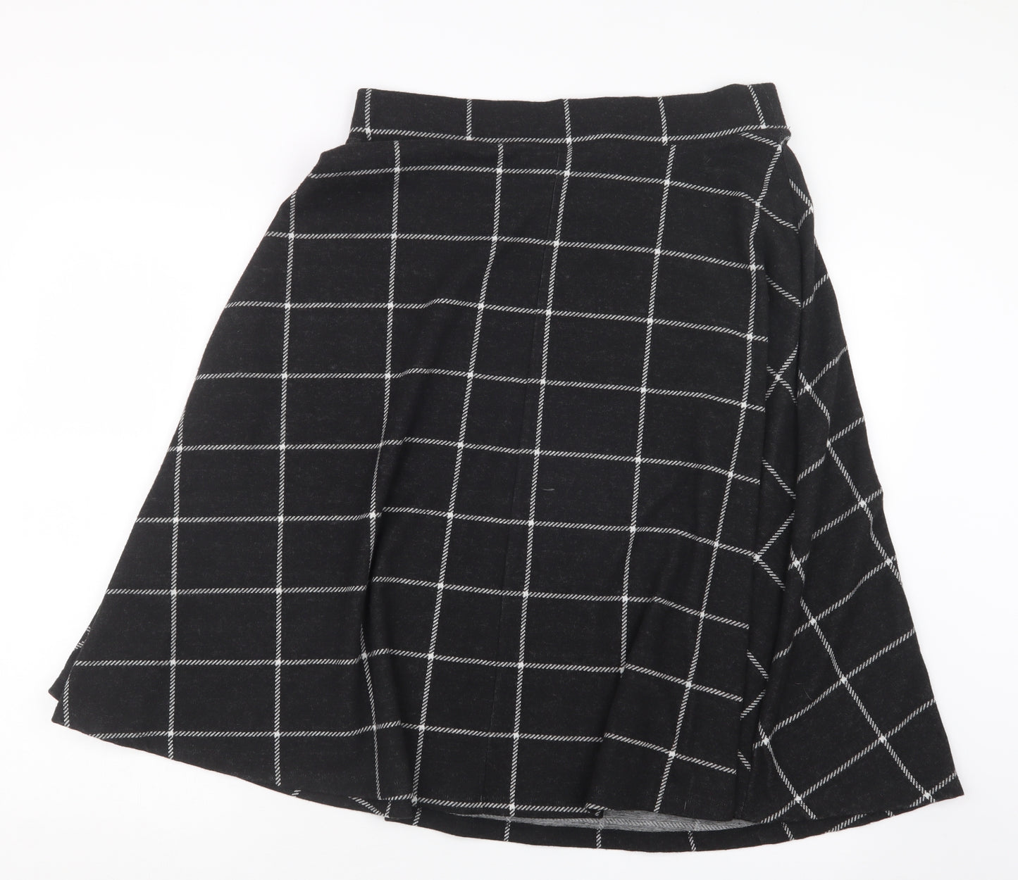 Marks and Spencer Womens Black Check  A-Line Skirt Size 14