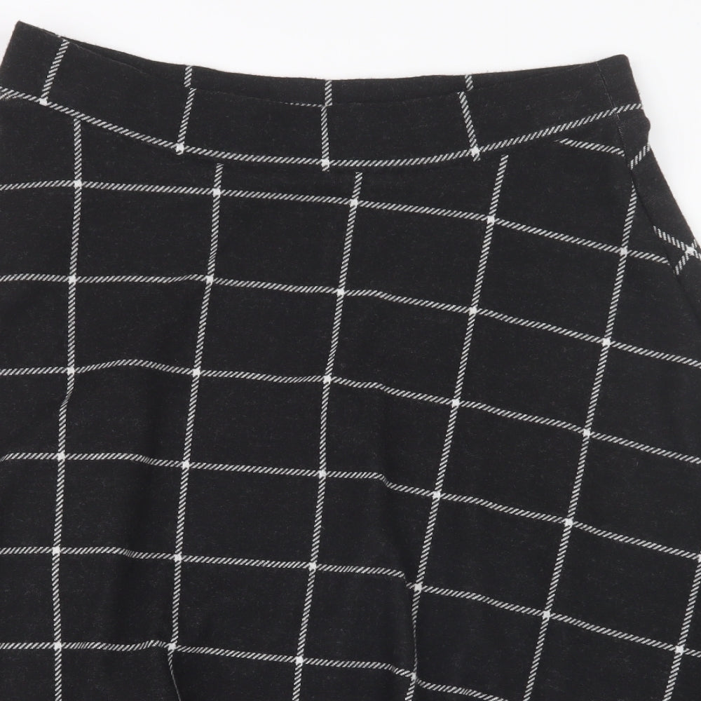 Marks and Spencer Womens Black Check  A-Line Skirt Size 14