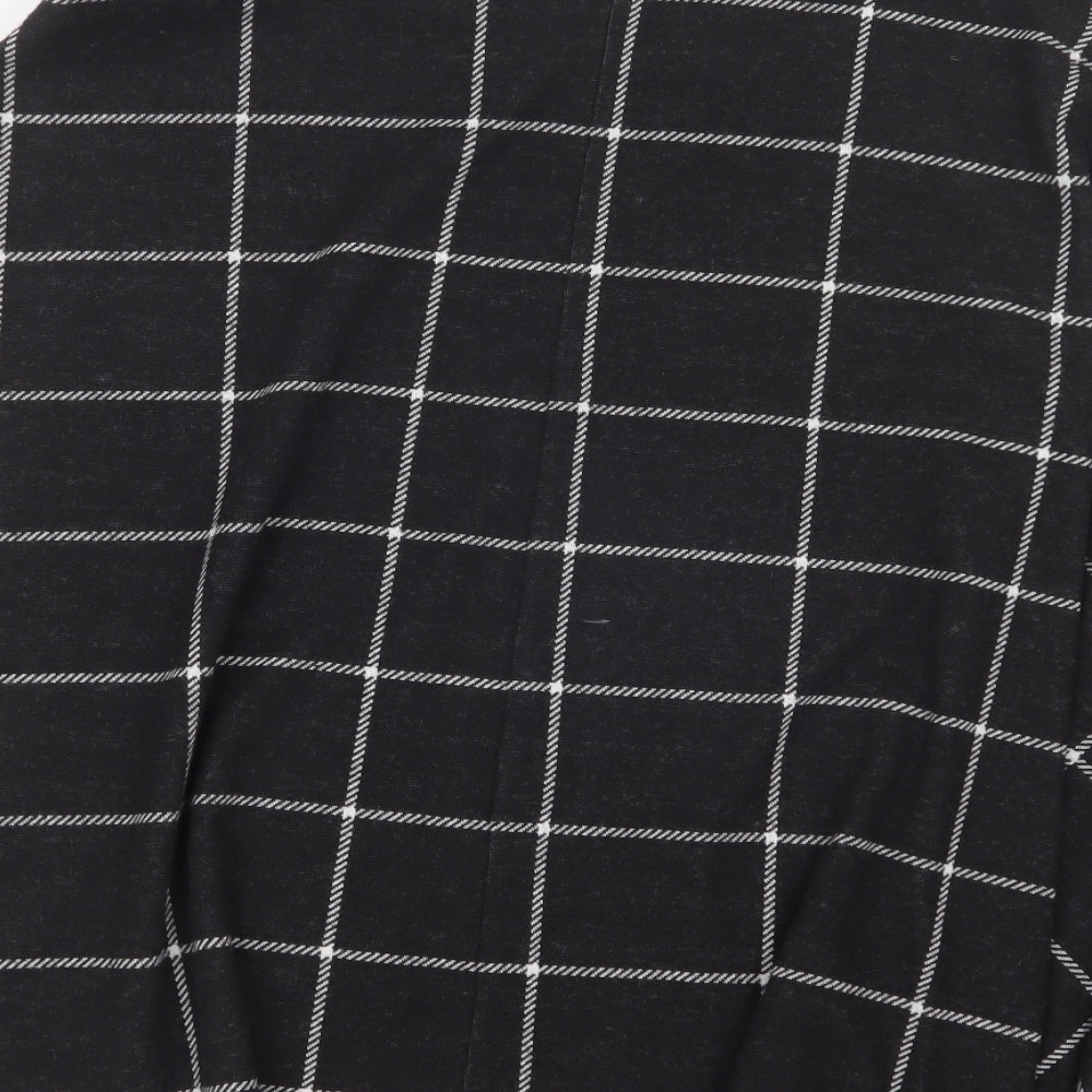 Marks and Spencer Womens Black Check  A-Line Skirt Size 14