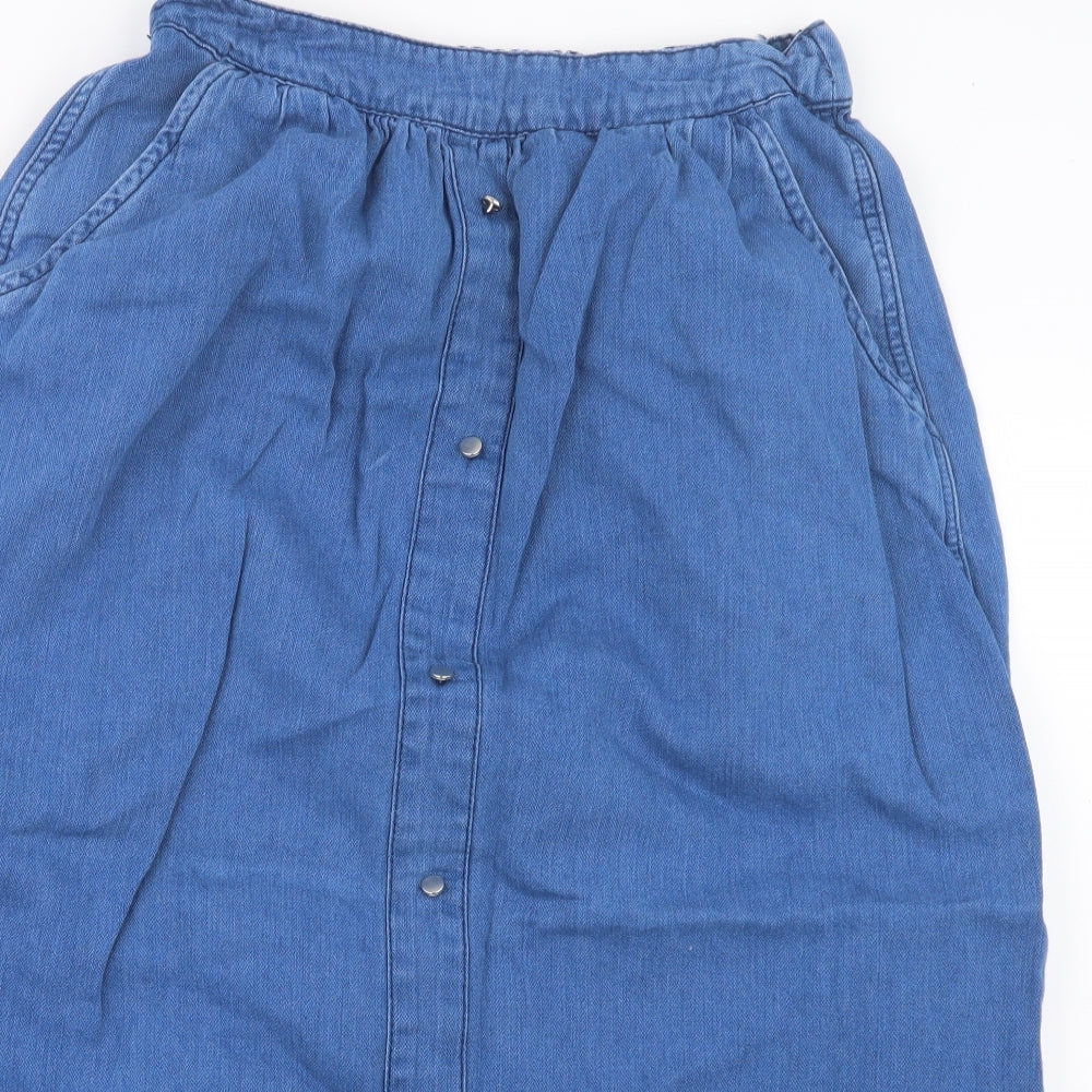 Very Womens Blue  Denim A-Line Skirt Size 8